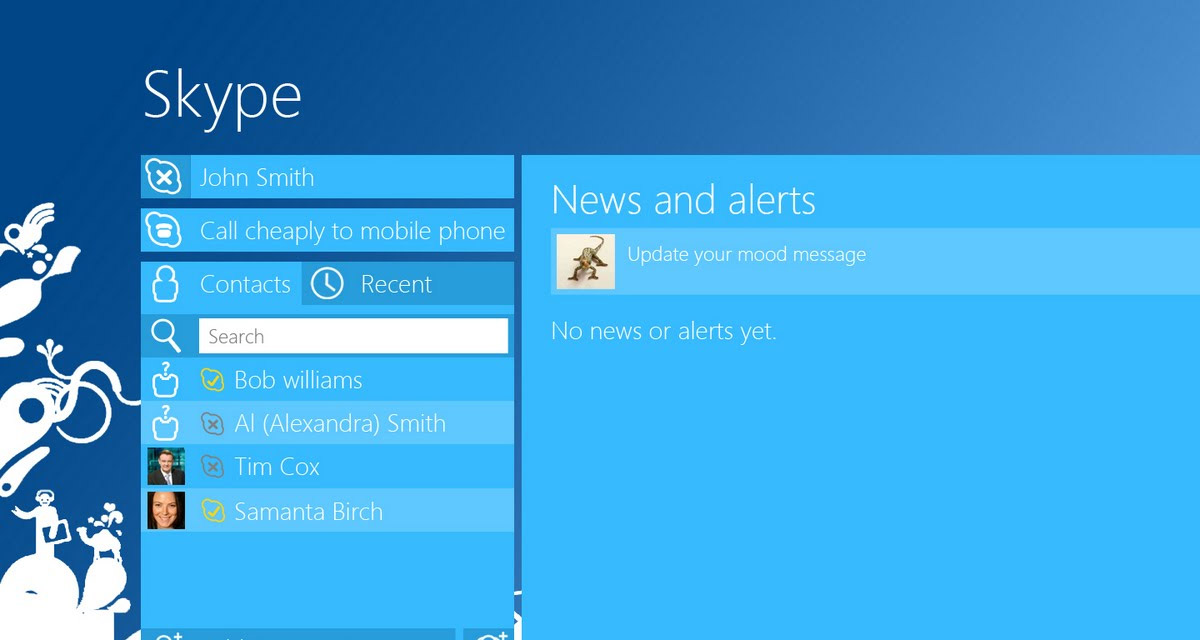 Skype для Windows 8: кардинальное обновление