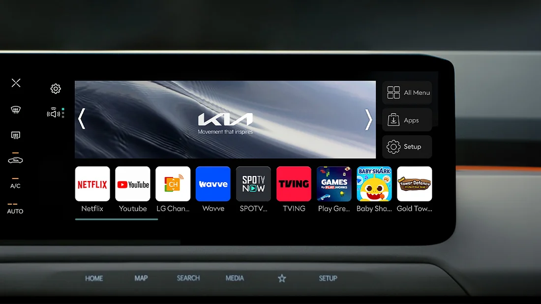 У новий автомобіль Kia впроваджують розширену автомобільну платформу для контенту від LG